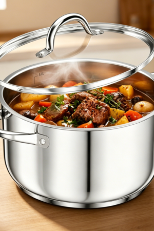 Large capacity stainless steel soup pot